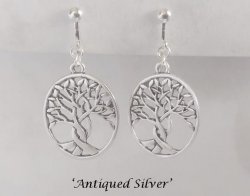 Silver Clip On Earrings, Celtic Tree of Life | Dazzlers Earrings