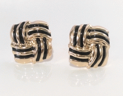 Gold Vintage Style Clip On Earrings in Classic Knot Design