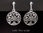 Clip On Earrings, Tree of Life, Celtic | Dazzlers Earrings