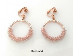 Rose Gold Modern Fashion Clip On Casual Earrings with Crystals