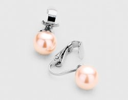 Petite Pink Pearl Clip On Earrings by Dazzlers, 10mm Petite Size