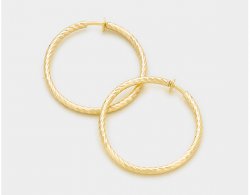 Hoop Clip On Earrings Gold Textured Finish | Hoop Earrings
