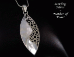 Necklace with Mother of Pearl in Ornate Sterling Silver