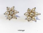 Vintage Pearl Clip On Earrings with Screw Back Clip circa 1960's