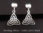 Petite Sterling Silver Clip On Earrings with Celtic Love Knot