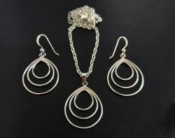 Classy 925 Sterling Silver Earrings and Necklace Set