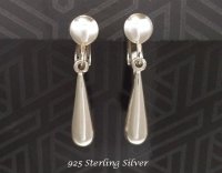 Clip On Earrings, Elegant Designer Sterling Silver Earrings