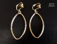 Clip On Earrings, Gold Plated, Oval Design Clip-On Earrings
