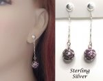 Unique Sterling Silver Clip On Earrings with Dangling Chime Ball