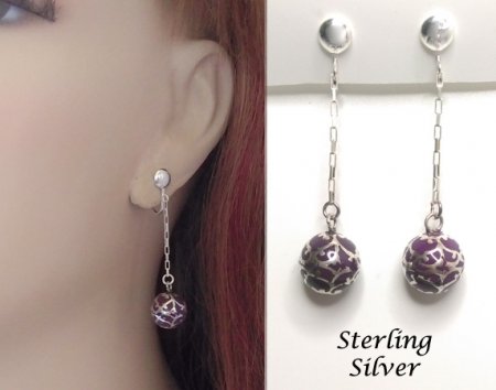 silver clip on drop earrings