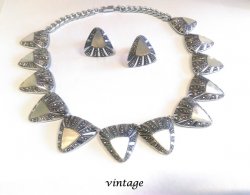 Wonderful Vintage Earrings and Matching Necklace Set 1950's