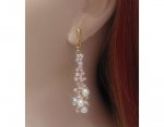 Gold Clip On Earrings with Faux Pearls & Crystals by Dazzlers