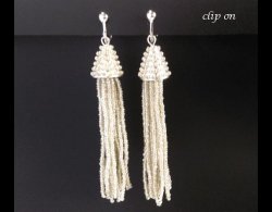 Tassel Clip On Earrings, Silver Color Tassels, Modern Earrings
