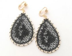 black clip on fashion earrings