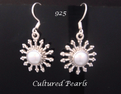 Classy Sterling Silver Earrings with Cultured Pearls