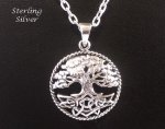 Tree of Life Necklace Sterling Silver, Convex, Celtic Design