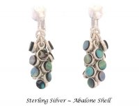 Chandelier Clip On Earrings with 12 Abalone Shell Bezels