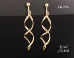 Clip On Earrings, Twist Style Gold Fashion Earrings by Dazzlers