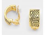 Fabulous Inca Gold Clip On Earrings Half Hoop by Dazzlers