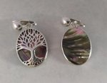 Clip On Earrings with Abalone Shell in Sterling Silver