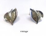 Vintage Clip On Earrings Large Silver from Mid to Late 1950's